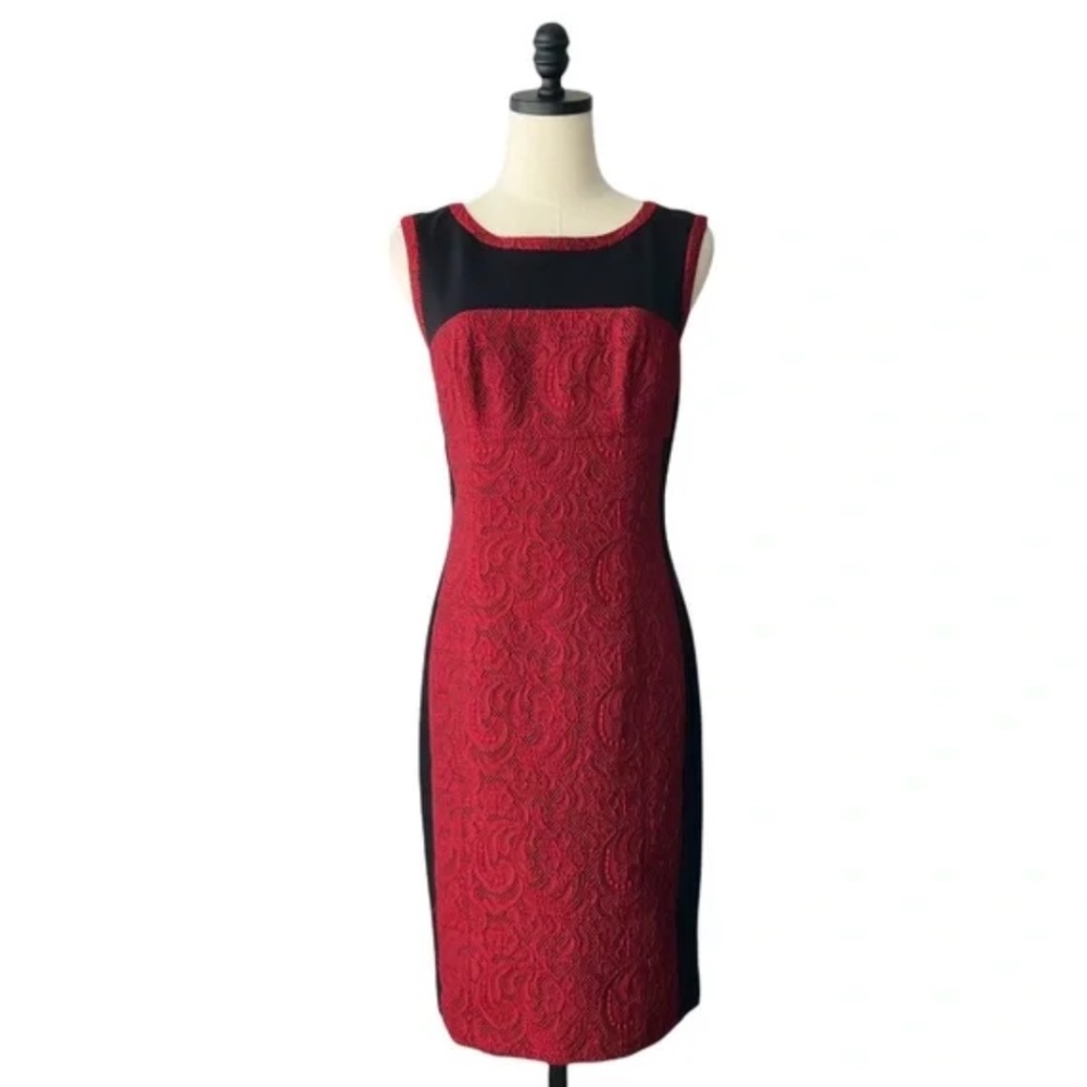 Yoana Baraschi Red & Black Lace Cocktail Dress, Size 0, Excellent Condition!